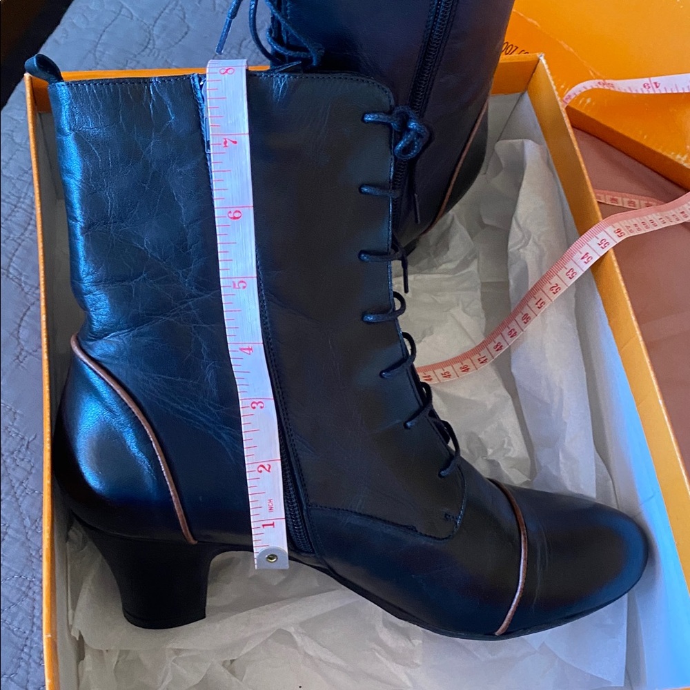 Miz Mooz NEW / BOXED Fabian 2-tone LEATHER Lace-Up Heeled Bootie - Picture 12 of 15